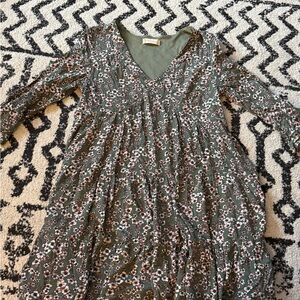Altar'd State Green Floral Casual Dress